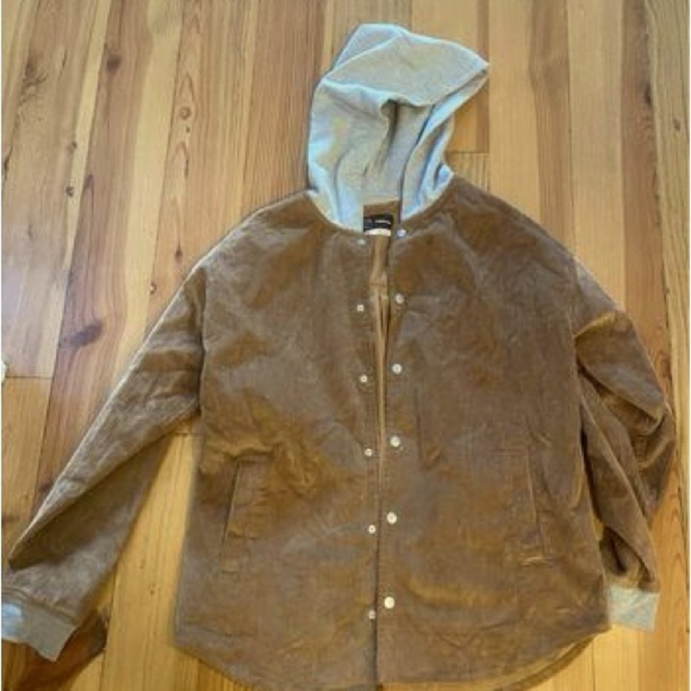 Original Use Hooded Corduroy Lightweight Shirt Jacket